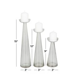 Buy π Set of 3 Clear Glass Contemporary Candle Holder, 3" x 3" x 3" by Ivory and Iris π 12 Buy π Set of 3 Clear Glass Contemporary Candle Holder, 3" x 3" x 3" by Ivory and Iris π -Cheap Ivory and Iris Store D511462S 6