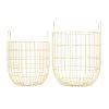 Cheap 😉 Set of 2 Gold Iron Contemporary Storage Baskets, 17" x 11" x 11" by Ivory and Iris 🛒