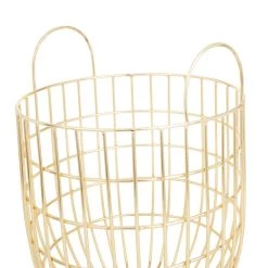 Cheap 😉 Set of 2 Gold Iron Contemporary Storage Baskets, 17" x 11" x 11" by Ivory and Iris 🛒 -Cheap Ivory and Iris Store D511464S 4