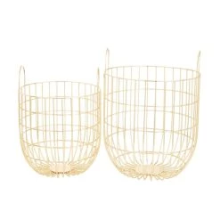 Cheap 😉 Set of 2 Gold Iron Contemporary Storage Baskets, 17" x 11" x 11" by Ivory and Iris 🛒 -Cheap Ivory and Iris Store D511464S 5