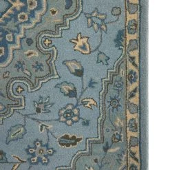 Cheap 🎁 Blue Wool Traditional Hand Tufted Rug by Ivory and Iris ⭐ -Cheap Ivory and Iris Store D511466S 4