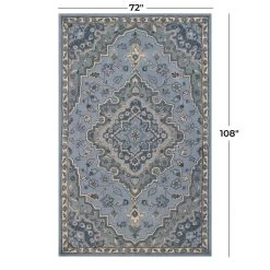 Cheap 🎁 Blue Wool Traditional Hand Tufted Rug by Ivory and Iris ⭐ -Cheap Ivory and Iris Store D511466S 6