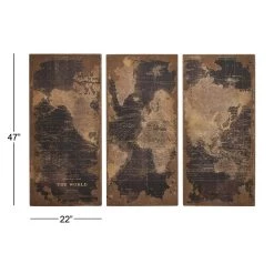 Best Sale 😍 Set of 3 Black Wood Vintage Wall Decor, 22" x 47" by Ivory and Iris 💯 -Cheap Ivory and Iris Store D511468S 4