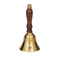 Best Pirce ✔️ Brass and Wood Coastal Hand Bell, 5" x 2" x 2" by Ivory and Iris 🔥 -Cheap Ivory and Iris Store D511564S 5