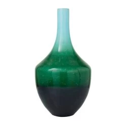 Budget 🎁 Green Glass Modern Vase, 22" x 12" x 12" by Ivory and Iris 🎁 -Cheap Ivory and Iris Store D514264S 5