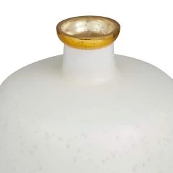 Best reviews of 👏 White Glass Glam Vase, 12" x 10" x 10" by Ivory and Iris 🔥 -Cheap Ivory and Iris Store D514265S 3