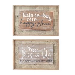 Buy 💯 Set of 2 Brown Wood Farmhouse Wall Decor 24", 16" by Ivory and Iris ✨