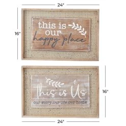 Buy 💯 Set of 2 Brown Wood Farmhouse Wall Decor 24", 16" by Ivory and Iris ✨ -Cheap Ivory and Iris Store D514268S 6