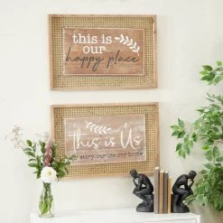 Buy 💯 Set of 2 Brown Wood Farmhouse Wall Decor 24", 16" by Ivory and Iris ✨ -Cheap Ivory and Iris Store D514268S 7