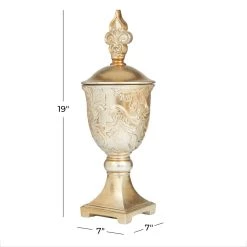 Outlet 😀 19" Gold Traditional Decorative Jar by Ivory and Iris 😍 -Cheap Ivory and Iris Store D609464S 9