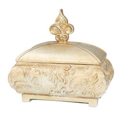 Best Pirce π 11" Gold Rectangular Traditional Decorative Jar by Ivory and Iris π