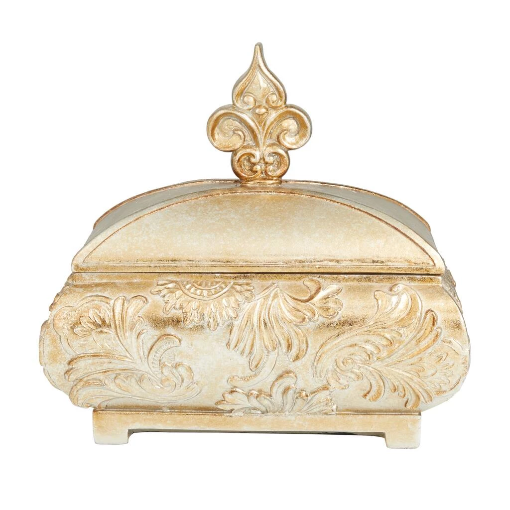Best Pirce π 11" Gold Rectangular Traditional Decorative Jar by Ivory and Iris π 7 Best Pirce π 11" Gold Rectangular Traditional Decorative Jar by Ivory and Iris π - Image 7