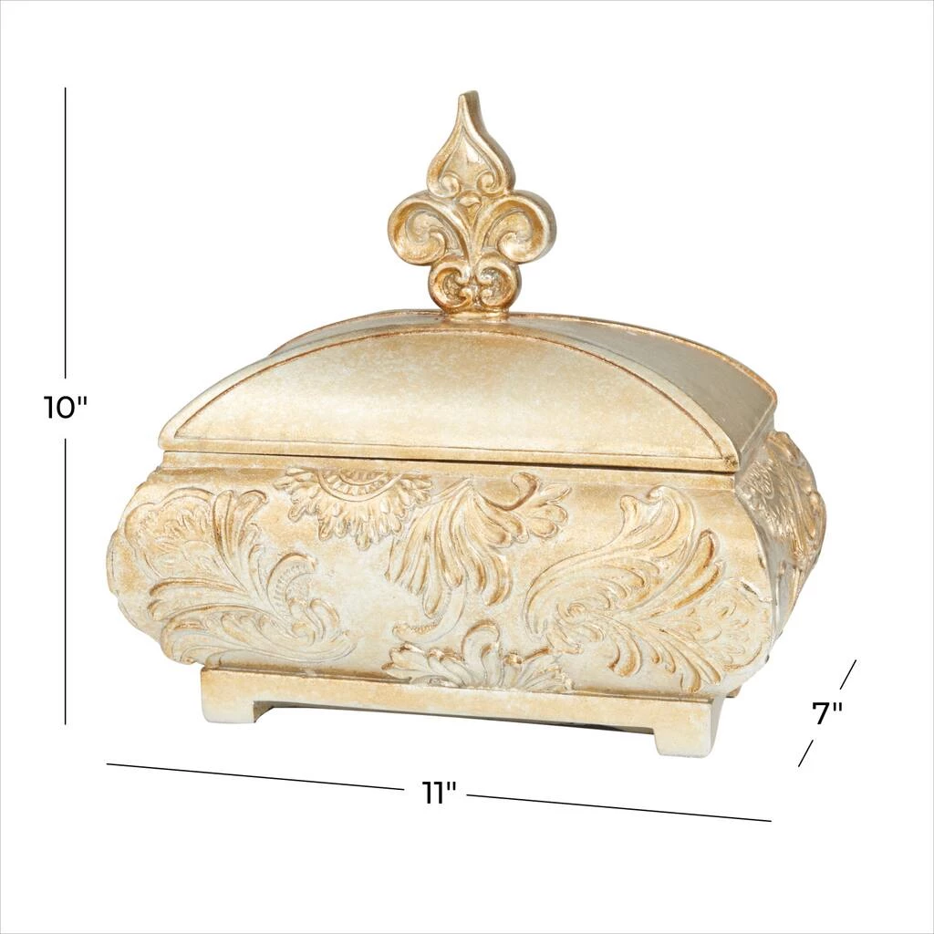 Best Pirce π 11" Gold Rectangular Traditional Decorative Jar by Ivory and Iris π 8 Best Pirce π 11" Gold Rectangular Traditional Decorative Jar by Ivory and Iris π - Image 8