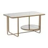 Flash Sale 👍 Gold Metal Contemporary Coffee Table, 14" x 36" x 20" by Ivory and Iris 🎉