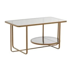 Flash Sale 👍 Gold Metal Contemporary Coffee Table, 14" x 36" x 20" by Ivory and Iris 🎉