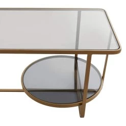 Flash Sale 👍 Gold Metal Contemporary Coffee Table, 14" x 36" x 20" by Ivory and Iris 🎉 -Cheap Ivory and Iris Store D609492S 4