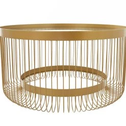 Flash Sale ❤️ Gold Metal Contemporary Coffee Table, 28" x 28" x 15" by Ivory and Iris ⭐ -Cheap Ivory and Iris Store D609493S 3