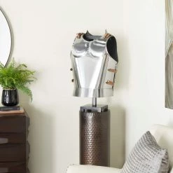 Best Pirce 🛒 Silver Metal Vintage Armor, 23" x 17" x 14" by Ivory and Iris 🔥 -Cheap Ivory and Iris Store D610770S 10