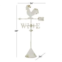 New ⭐ White Metal Country Cottage Garden Sculpture, 48" x 24" x 24" by Ivory and Iris 🛒 -Cheap Ivory and Iris Store D610781S 6