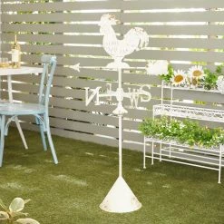 New ⭐ White Metal Country Cottage Garden Sculpture, 48" x 24" x 24" by Ivory and Iris 🛒 -Cheap Ivory and Iris Store D610781S 7