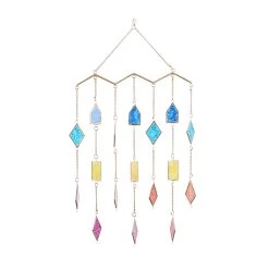 Discount π Multi Metal Contemporary Windchime, 29" x 17" x 2" by Ivory and Iris π