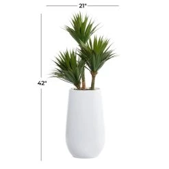 Buy 👍 3.5ft. Potted White Fiberglass Contemporary Succulent Artificial Foliage by Ivory and Iris 😉 -Cheap Ivory and Iris Store D611178S 6