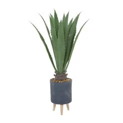 Best deal βοΈ 2ft. Modern Style Aloe Vera Artificial Foliage in Blue Pot by Ivory and Iris π