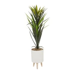 Brand new 🔔 4ft. Modern Style Aloe Vera Artificial Foliage in White Pot by Ivory and Iris 🔔