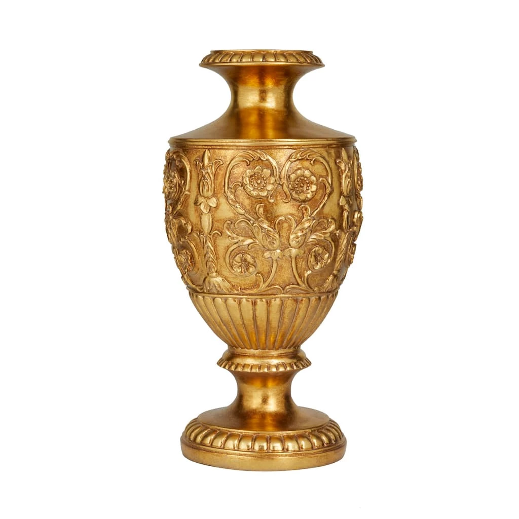 Brand new 𧨠Gold Polystone Traditional Vase, 8" x 8" x 8" by Ivory and Iris β 1 Brand new 𧨠Gold Polystone Traditional Vase, 8" x 8" x 8" by Ivory and Iris β