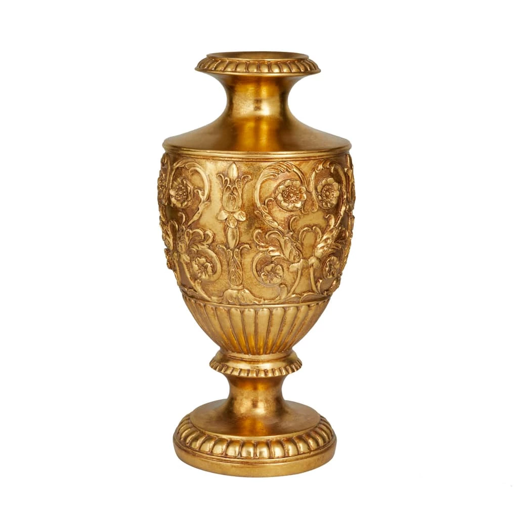 Brand new 𧨠Gold Polystone Traditional Vase, 8" x 8" x 8" by Ivory and Iris β 2 Brand new 𧨠Gold Polystone Traditional Vase, 8" x 8" x 8" by Ivory and Iris β - Image 2