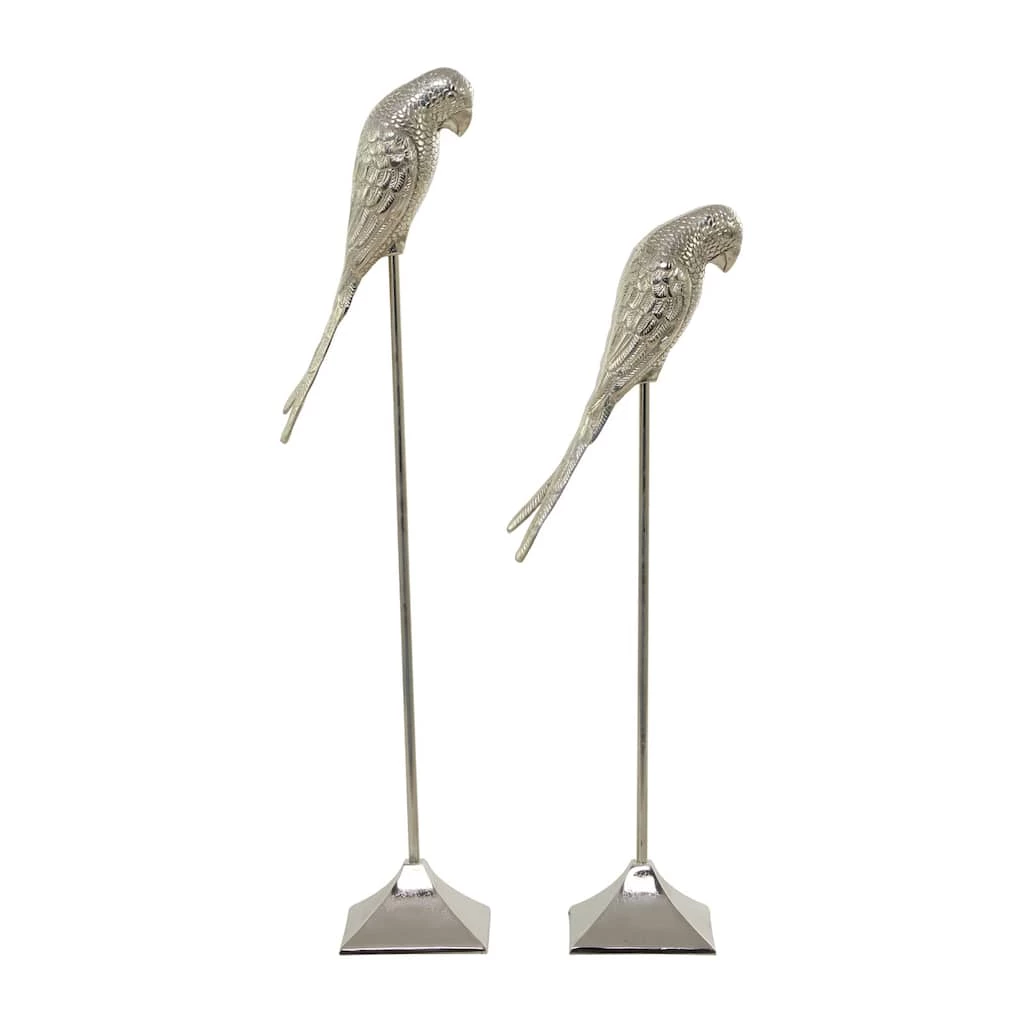 Best Sale π₯ Silver Aluminum Eclectic Bird Sculpture, Set of 2" 35", 29" by Ivory and Iris β€οΈ 2 Best Sale π₯ Silver Aluminum Eclectic Bird Sculpture, Set of 2" 35", 29" by Ivory and Iris β€οΈ - Image 2