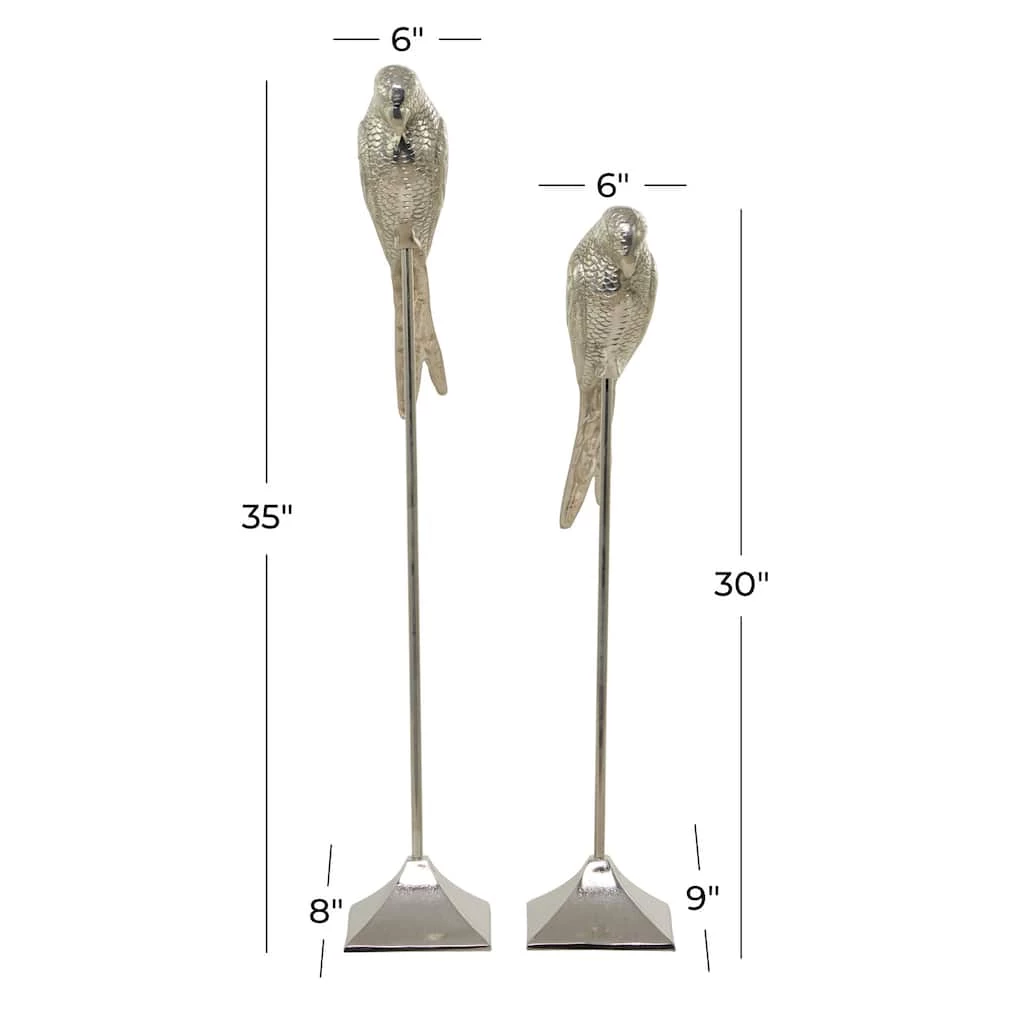 Best Sale π₯ Silver Aluminum Eclectic Bird Sculpture, Set of 2" 35", 29" by Ivory and Iris β€οΈ 5 Best Sale π₯ Silver Aluminum Eclectic Bird Sculpture, Set of 2" 35", 29" by Ivory and Iris β€οΈ - Image 5