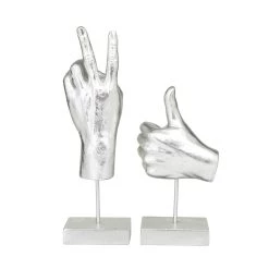 Best reviews of 🎉 Silver Resin Eclectic Hand Sculpture, Set of 2" 14", 10" by Ivory and Iris ❤️ -Cheap Ivory and Iris Store D612189S 5