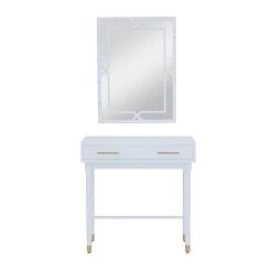 Outlet π Set of 2" White Wood Traditional Console Table with Mirror, 31" x 31" x 16" by Ivory and Iris π―