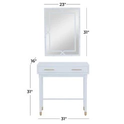 Outlet π Set of 2" White Wood Traditional Console Table with Mirror, 31" x 31" x 16" by Ivory and Iris π― 16 Outlet π Set of 2" White Wood Traditional Console Table with Mirror, 31" x 31" x 16" by Ivory and Iris π― -Cheap Ivory and Iris Store D612320S 8