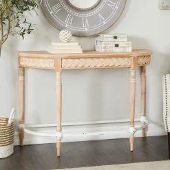 Best deal 🎁 Brown Wood Modern Farmhouse Console Table 31" x 44" x 16" by Ivory and Iris 🛒 -Cheap Ivory and Iris Store D612324S 7