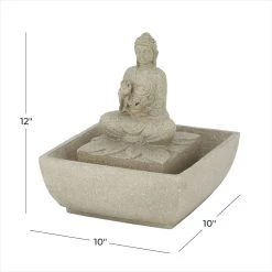 Brand new 🔥 Beige Resin Traditional Fountain, 11" x 10" x 10" by Ivory and Iris 🌟 -Cheap Ivory and Iris Store D612334S 7