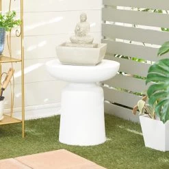 Brand new 🔥 Beige Resin Traditional Fountain, 11" x 10" x 10" by Ivory and Iris 🌟 -Cheap Ivory and Iris Store D612334S 8