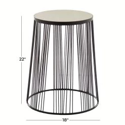 Brand new 🤩 Black Metal Contemporary Accent Table, 22" x 18" x 18" by Ivory and Iris 🤩 -Cheap Ivory and Iris Store D612340S 6