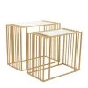 Flash Sale ⌛ Set of 2" Gold Metal Contemporary Accent Table, 22" x 26" x 14" by Ivory and Iris 🔥