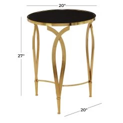 New ⌛ Black Metal Contemporary Accent Table 27" x 20" x 20" by Ivory and Iris ✨ -Cheap Ivory and Iris Store D612346S 6