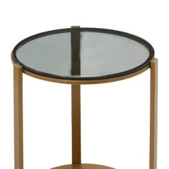 New 👏 Bronze Metal Contemporary Accent Table, 20" x 17" x 17" by Ivory and Iris 🌟 -Cheap Ivory and Iris Store D612353S 3