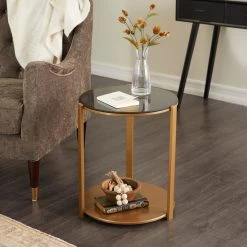 New 👏 Bronze Metal Contemporary Accent Table, 20" x 17" x 17" by Ivory and Iris 🌟 -Cheap Ivory and Iris Store D612353S 7