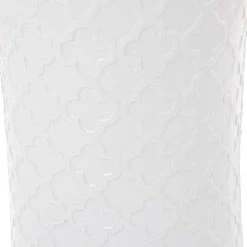 Discount 🎉 White Ceramic Contemporary Accent Table, 19" x 13" x 13" by Ivory and Iris ✔️ -Cheap Ivory and Iris Store D612354S 3