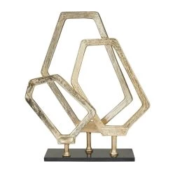 Best Pirce 🥰 Gold Aluminum Contemporary Sculpture, 22" x 18" x 6" by Ivory and Iris 👏 -Cheap Ivory and Iris Store D613778S 5