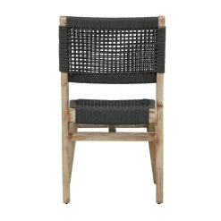 Budget 😉 Dark Grey Wood Contemporary Outdoor Dining Chair 33" x 18" x 19" by Ivory and Iris 🥰 -Cheap Ivory and Iris Store D614807S 6