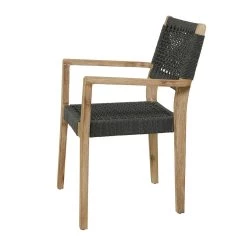 Hot Sale ⭐ Dark Grey Wood Contemporary Outdoor Dining Chair 33" x 20" x 22" by Ivory and Iris ⭐ -Cheap Ivory and Iris Store D614808S 3
