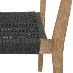 Hot Sale ⭐ Dark Grey Wood Contemporary Outdoor Dining Chair 33" x 20" x 22" by Ivory and Iris ⭐ -Cheap Ivory and Iris Store D614808S 5