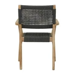 Hot Sale ⭐ Dark Grey Wood Contemporary Outdoor Dining Chair 33" x 20" x 22" by Ivory and Iris ⭐ -Cheap Ivory and Iris Store D614808S 6