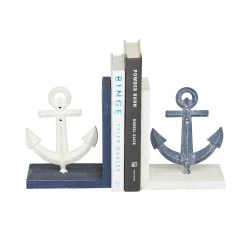 Wholesale 💯 Blue Metal Nautical Bookends, Set of 2" 7" x 6" x 4" by Ivory and Iris 😍